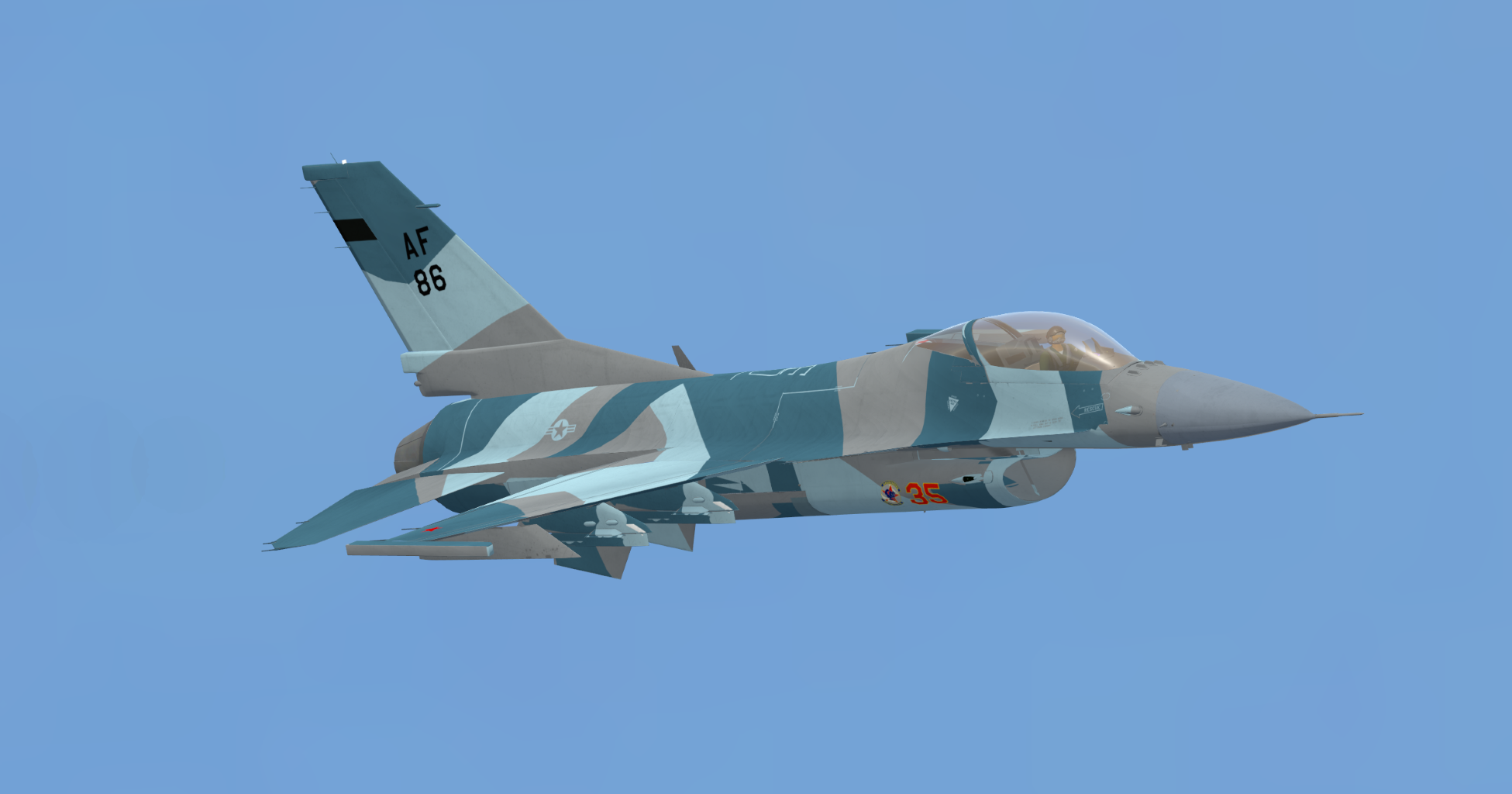 F16C Arctic Blue Aggressor Skin Preview Image